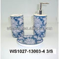 High Quality Ceramic Modern Blue National style Flower Pattern Bathroom Set 3 pc of WS1027-13003-4